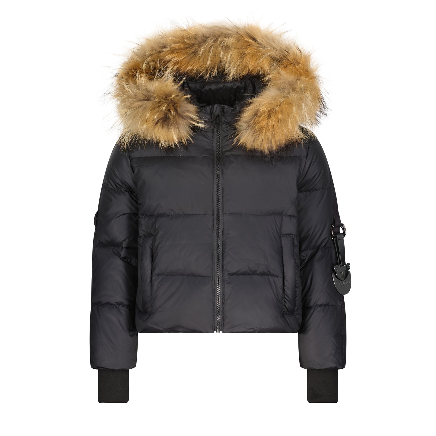 DENALI BLACK FUR TRIM PUFFER COAT