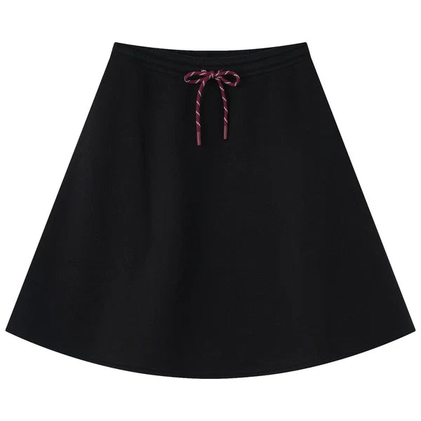 COCO BLANC BLACK FRENCH TERRY DRAWSTRING SKIRT