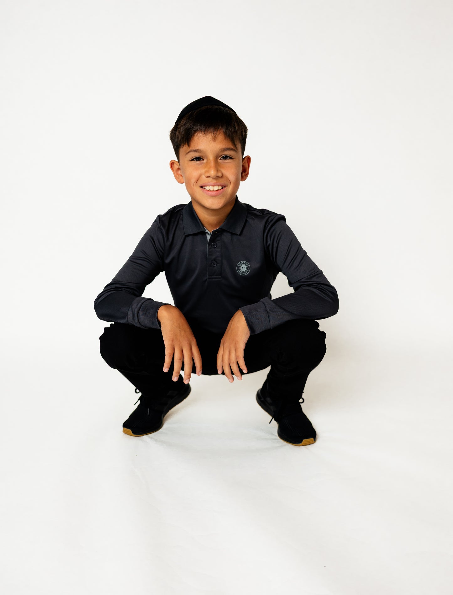 3 BUTTONS BLACK/BLUE CONTRAST POLO