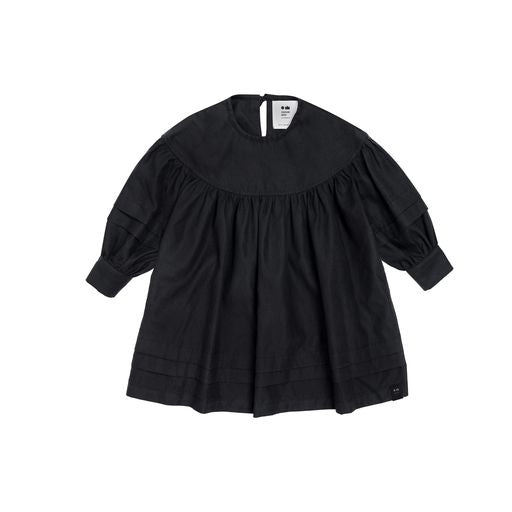 OMAMIMINI BLACK PUFF SLEEVE SWING DRESS