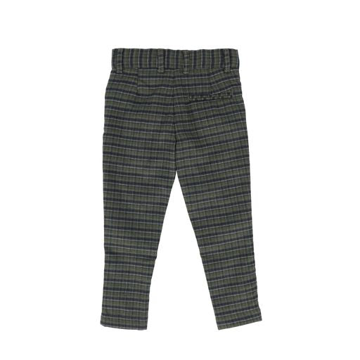 HARPER JAMES GREEN PLAID SLIM PANTS