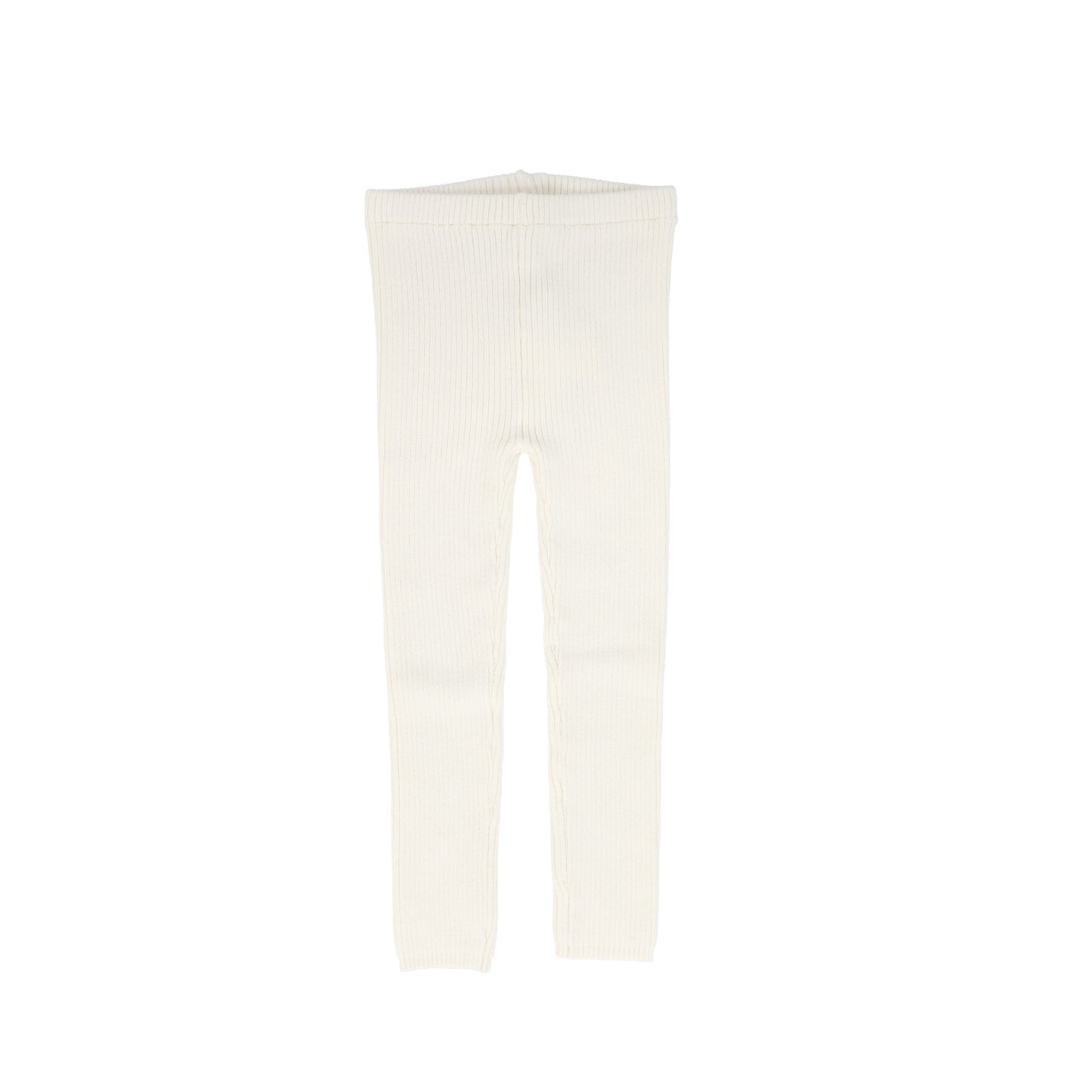 LIL LEGS CREAM KNIT LEGGINGS