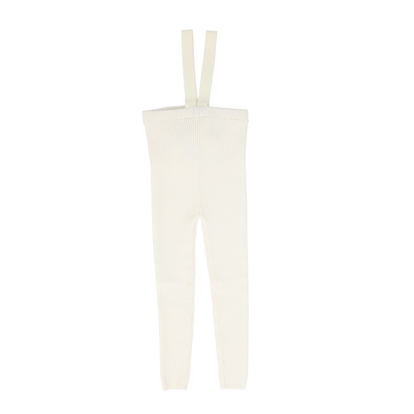 LIL LEGS CREAM KNIT SUSPENDER LEGGINGS