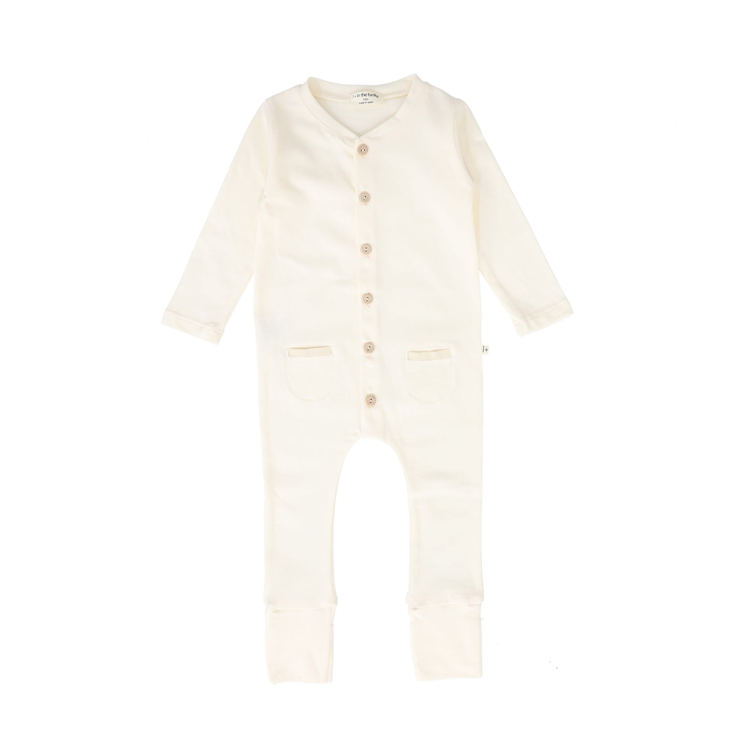 1 + IN THE FAMILY ECRU BUTTON DOWN POCKET JUMPSUIT