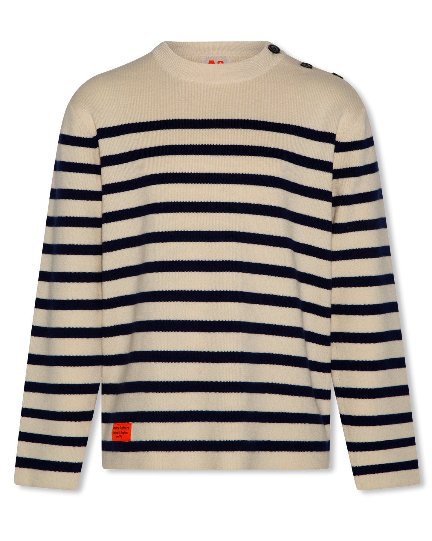 AO76 NAVY STRIPED CREWNECK SWEATER