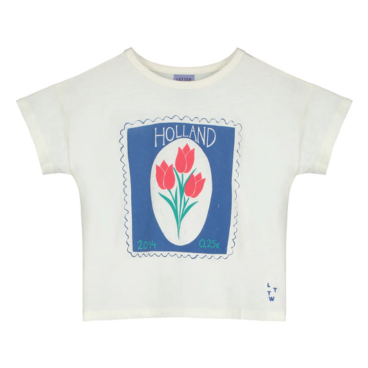 LETTER TO THE WORLD WHITE TULIP PATCH TEE [FINAL SALE]