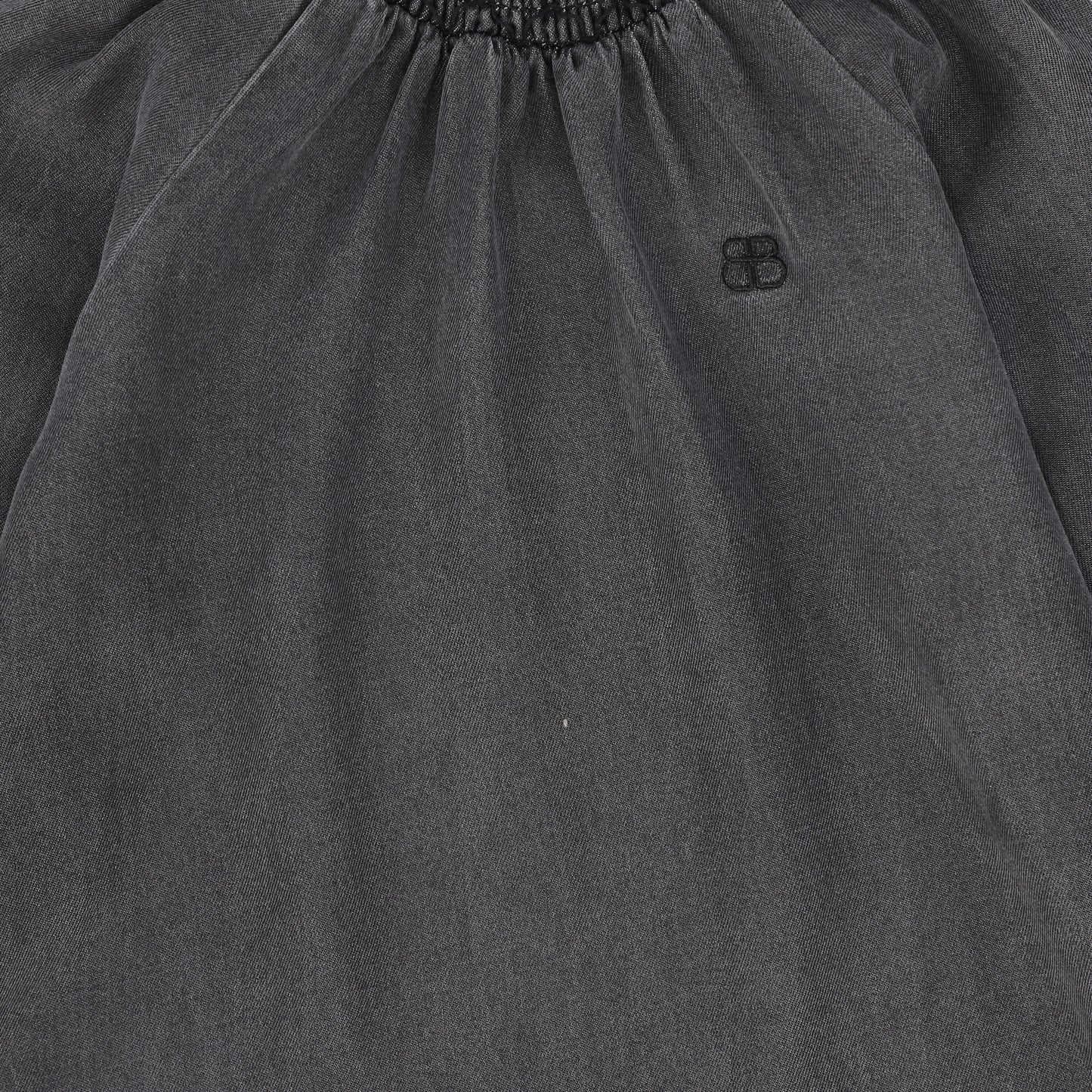 BAMBOO BLACK DENIM SMOCKED NECK DRESS