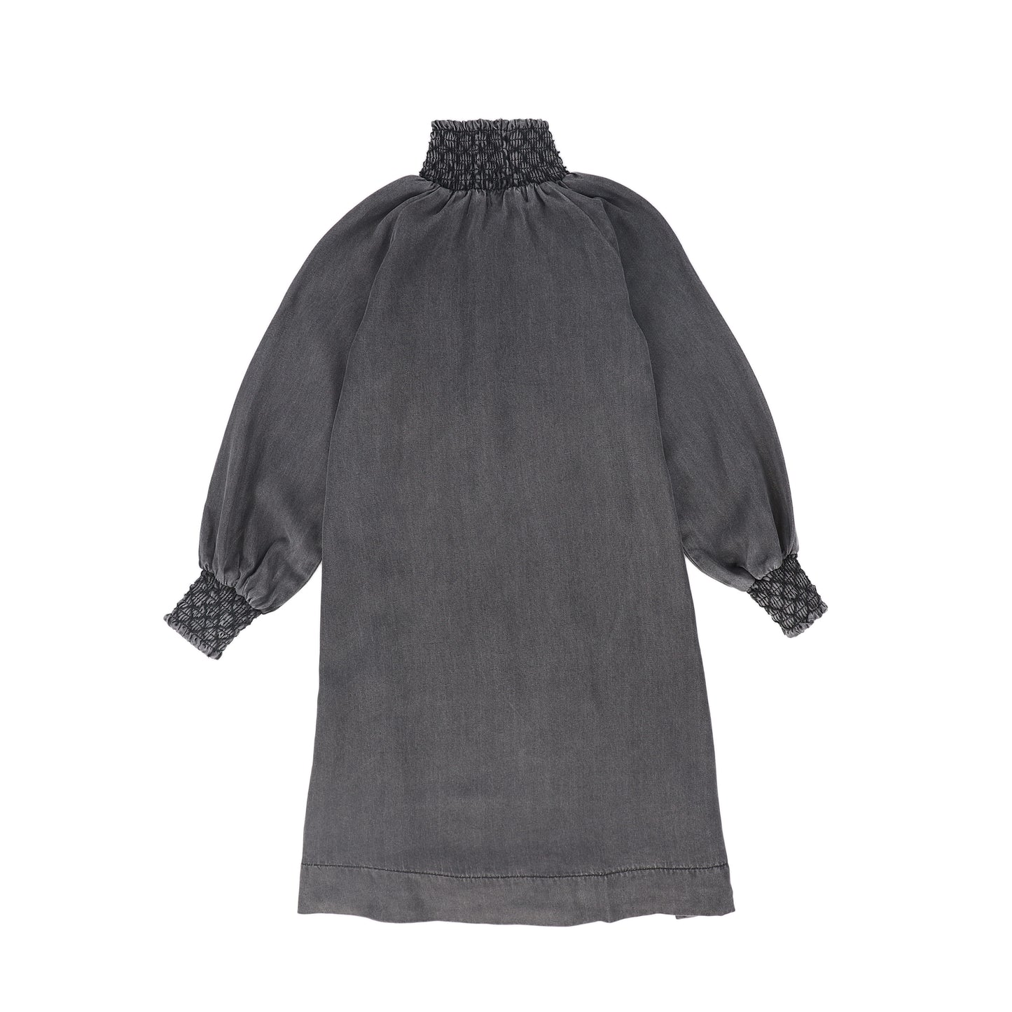 BAMBOO BLACK DENIM SMOCKED NECK DRESS