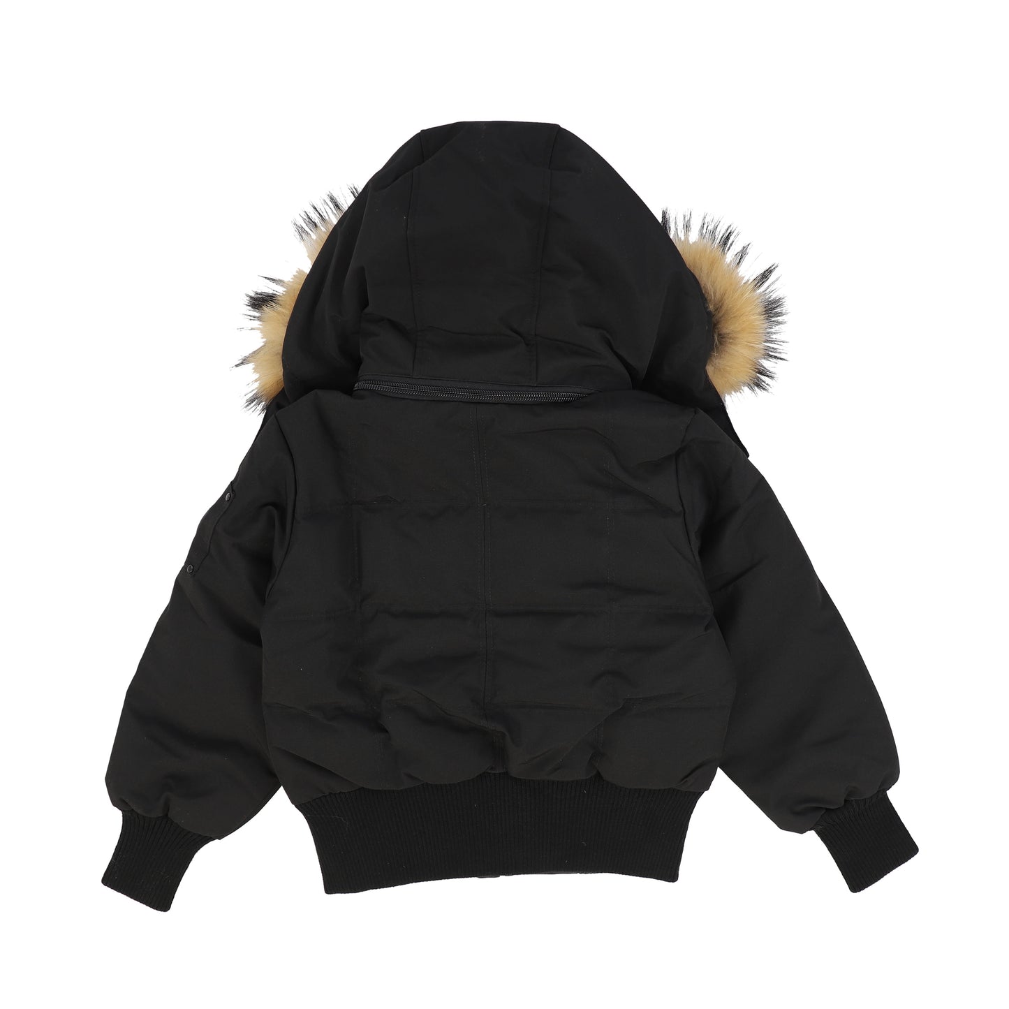ELLABEE BLACK WITH NATURAL FUR TRIM COAT