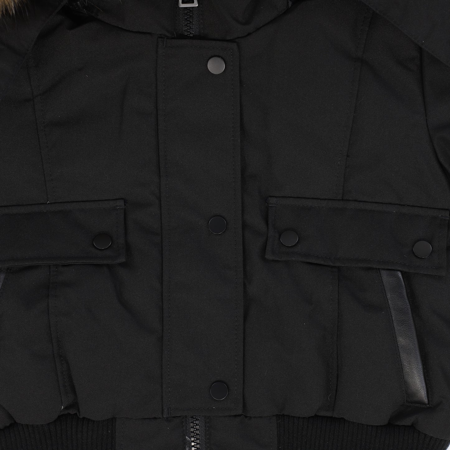 ELLABEE BLACK WITH NATURAL FUR TRIM COAT