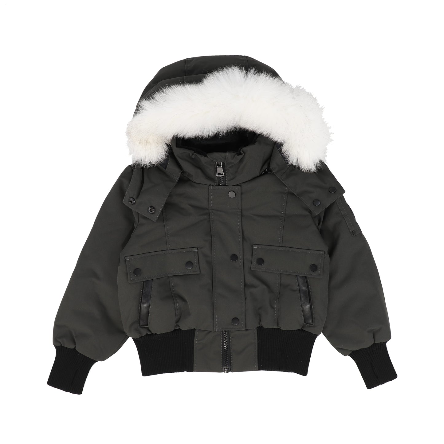 ELLABEE GREY WITH FUR TRIM COAT