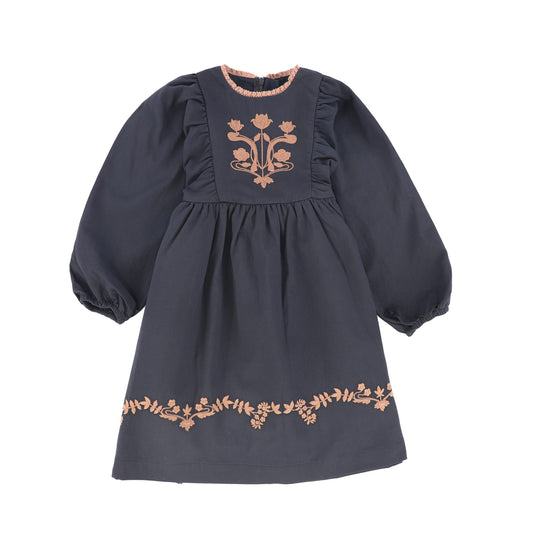 CERA UNA VOLTA NAVY GAUZE TRIM DRESS