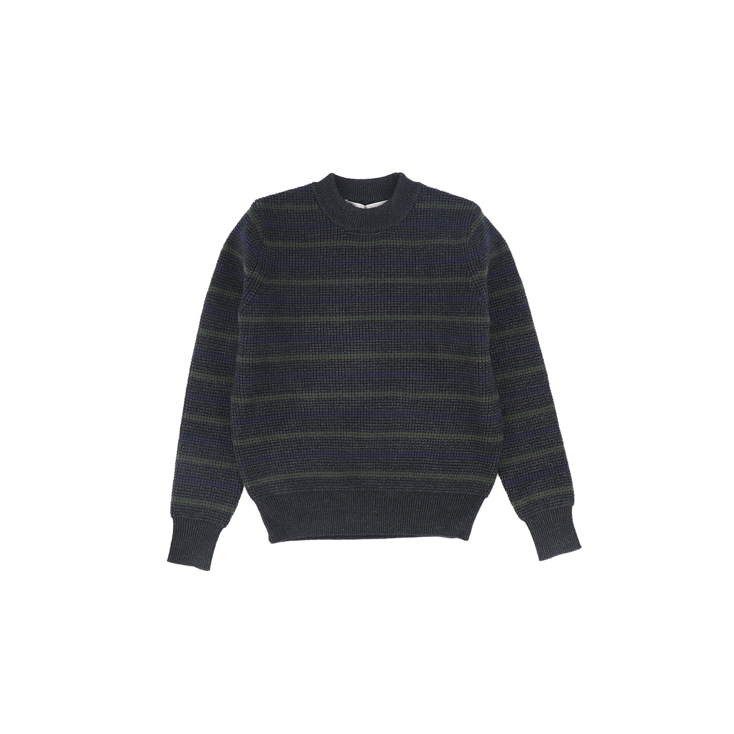 HARPER JAMES CHARCOAL STRIPE WAFFLE KNIT SWEATER