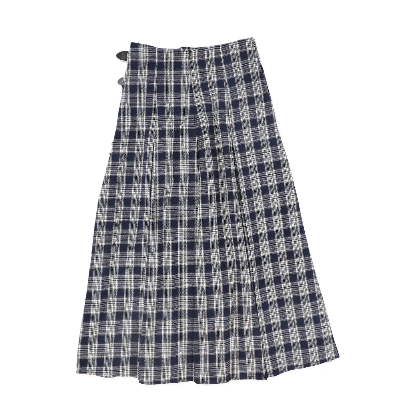 BAMBOO BLACK/WHITE PLEATED BUCKLE SKIRT