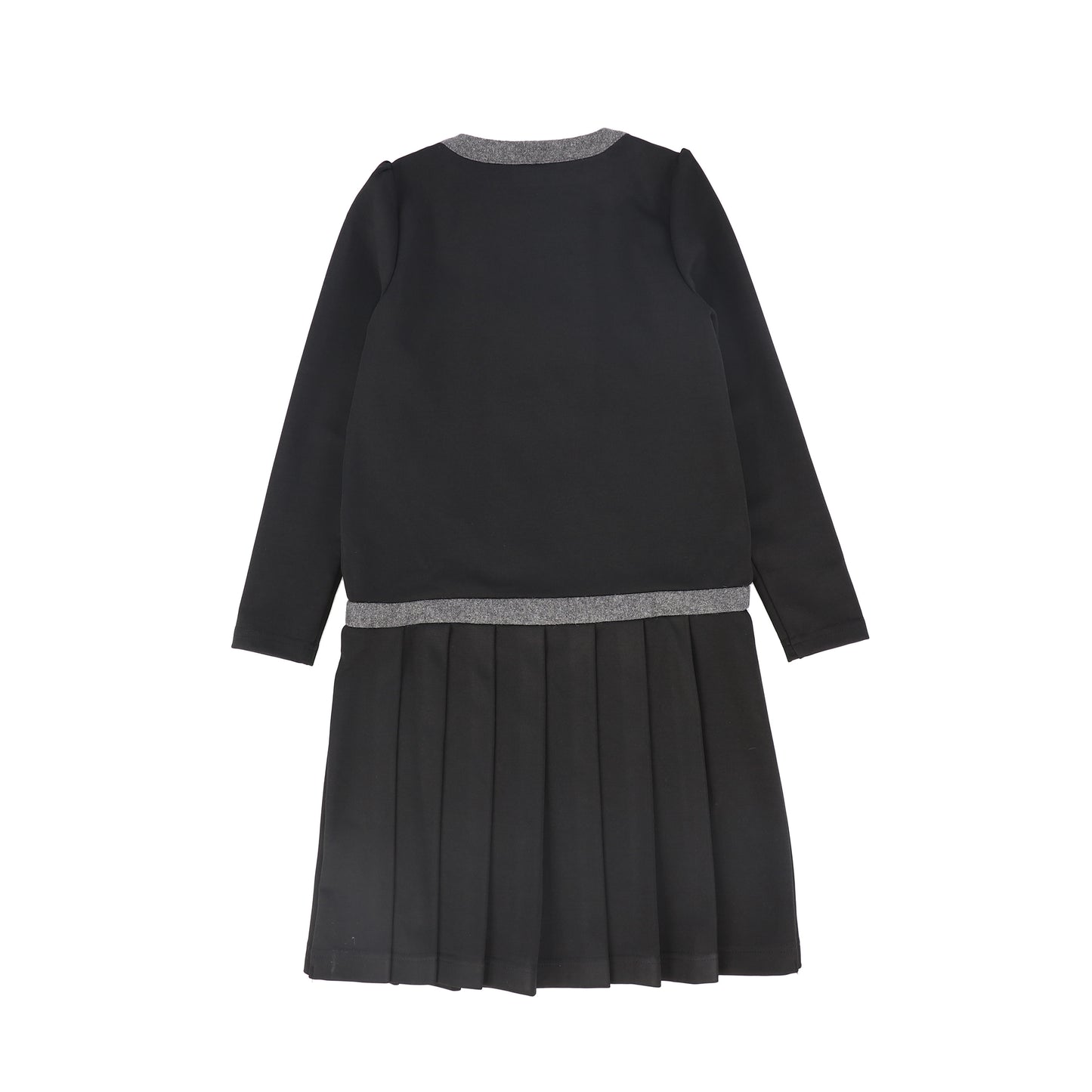 BAMBOO BLACK DOUBLE BREASTED PLEAT DRESS