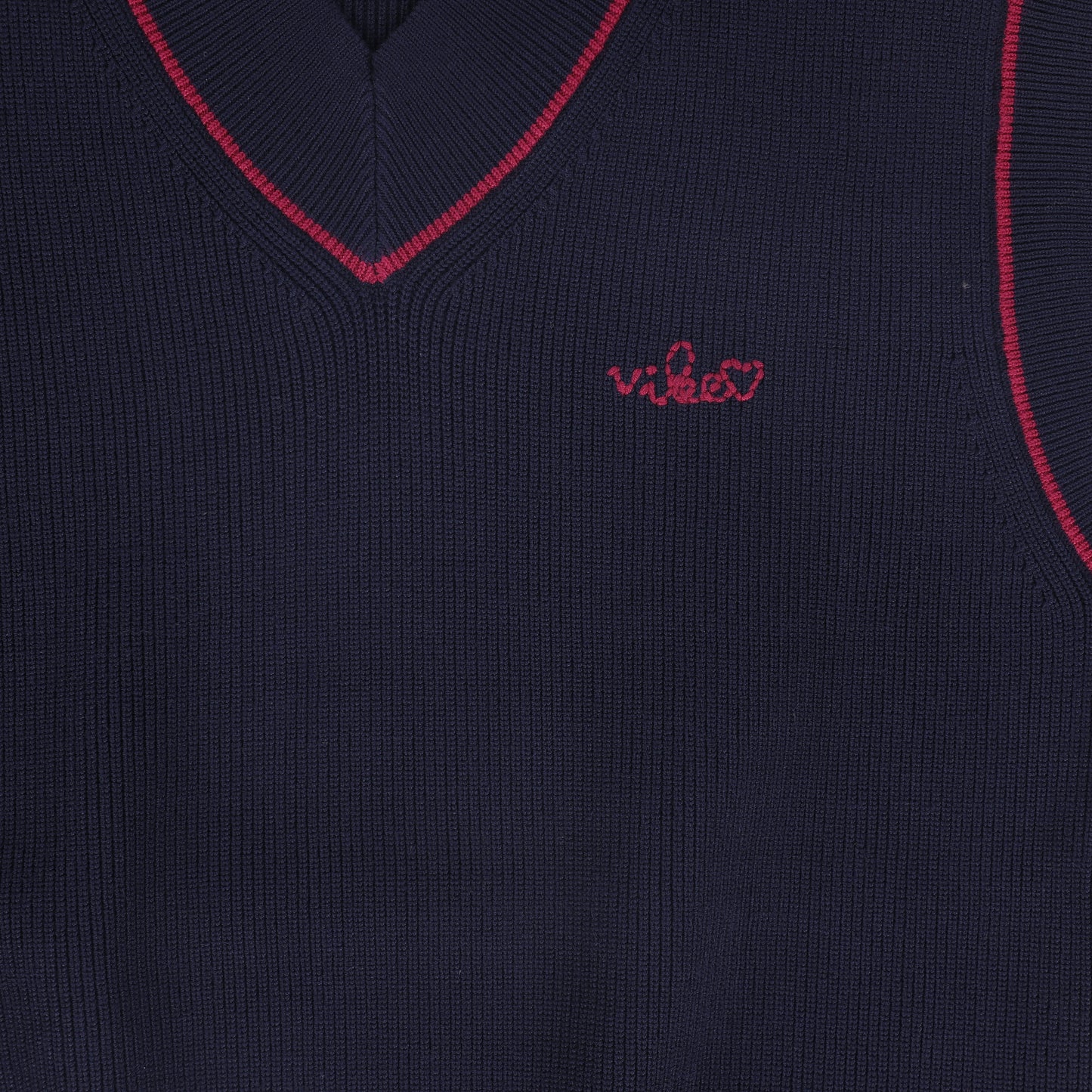 VIBE NAVY HEATHERED KNIT TRIM VEST