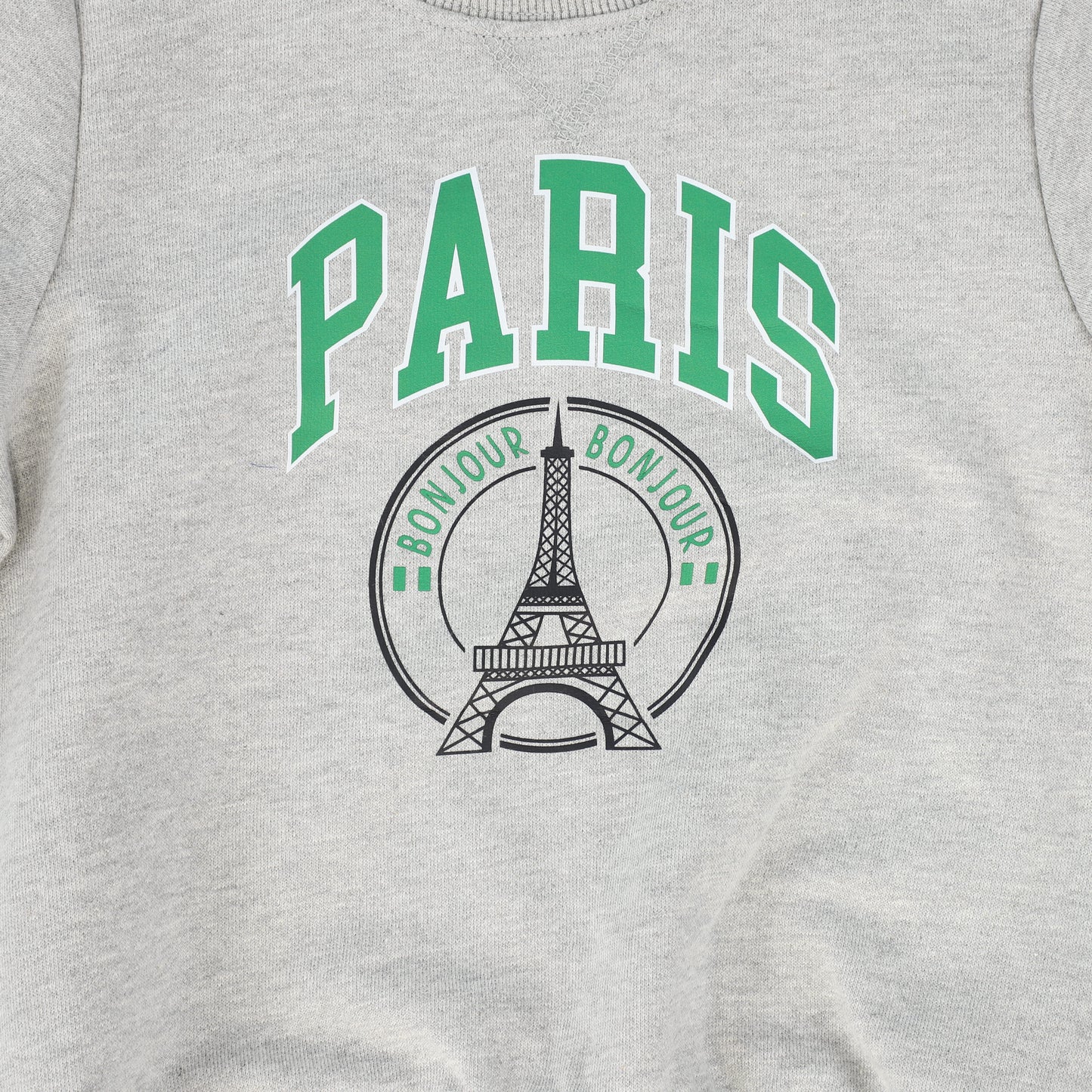 PHIL AND PHOEBE GREY PARIS STRIPED TRIM SWEATSHIRT