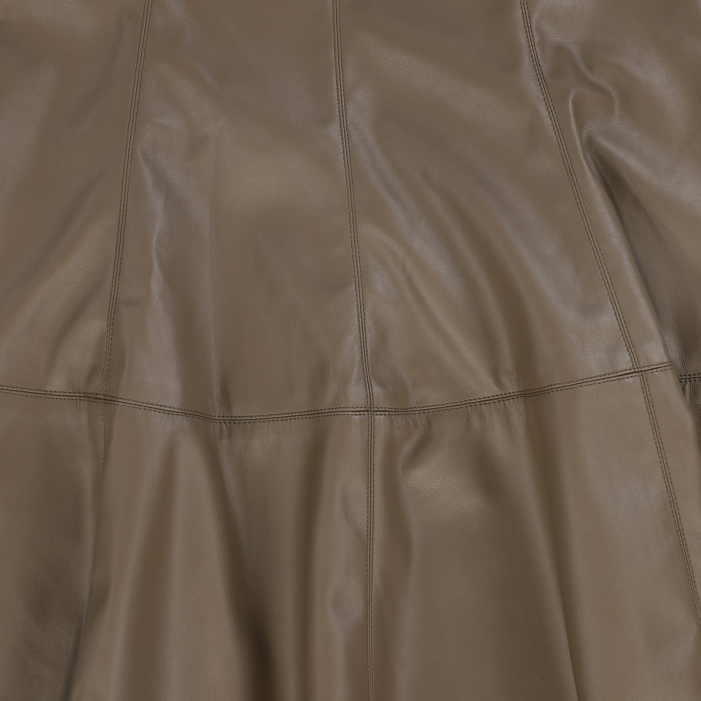MALLORY AND MERLOT OLIVE GREEN LEATHER PANELED SEAM SKIRT