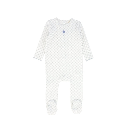 BEBE JOLEE WHITE/BLUE ROPE PRINT FOOTIE