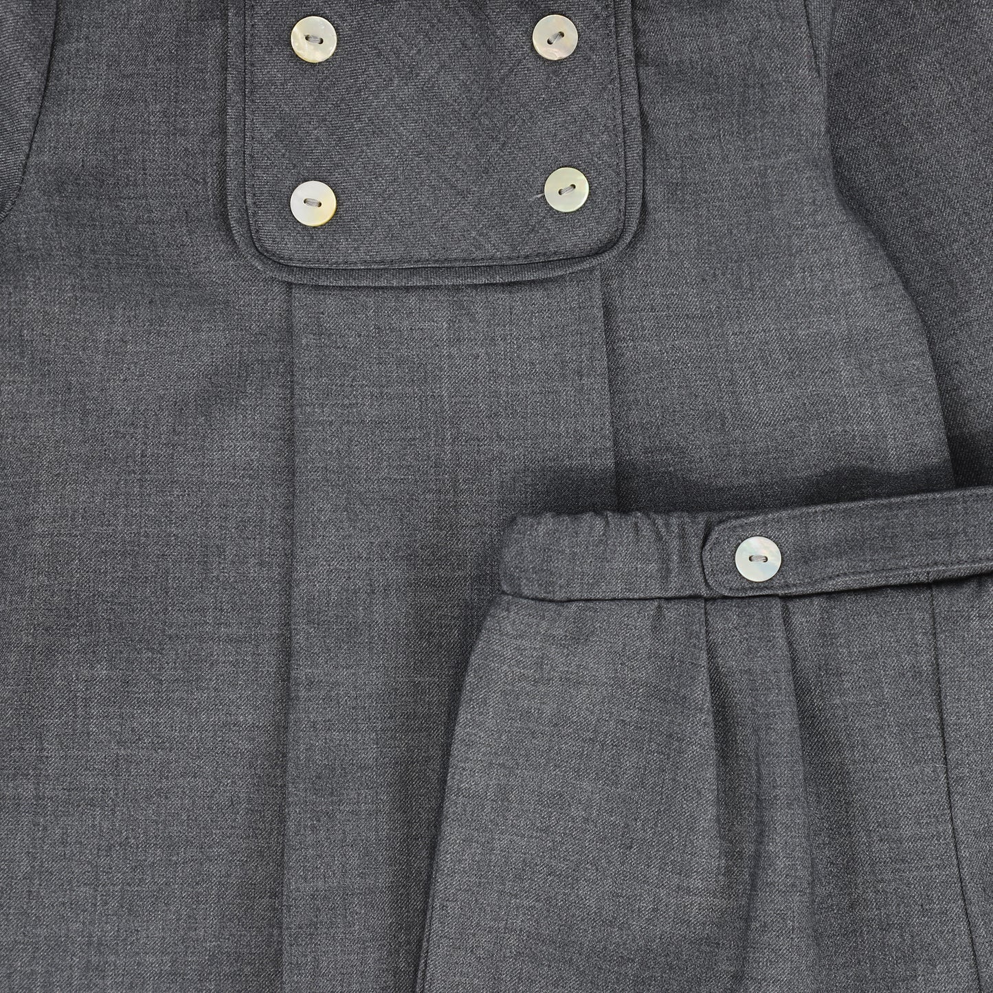 LE BOURDON GREY WOOL BUTTON DETAIL SET