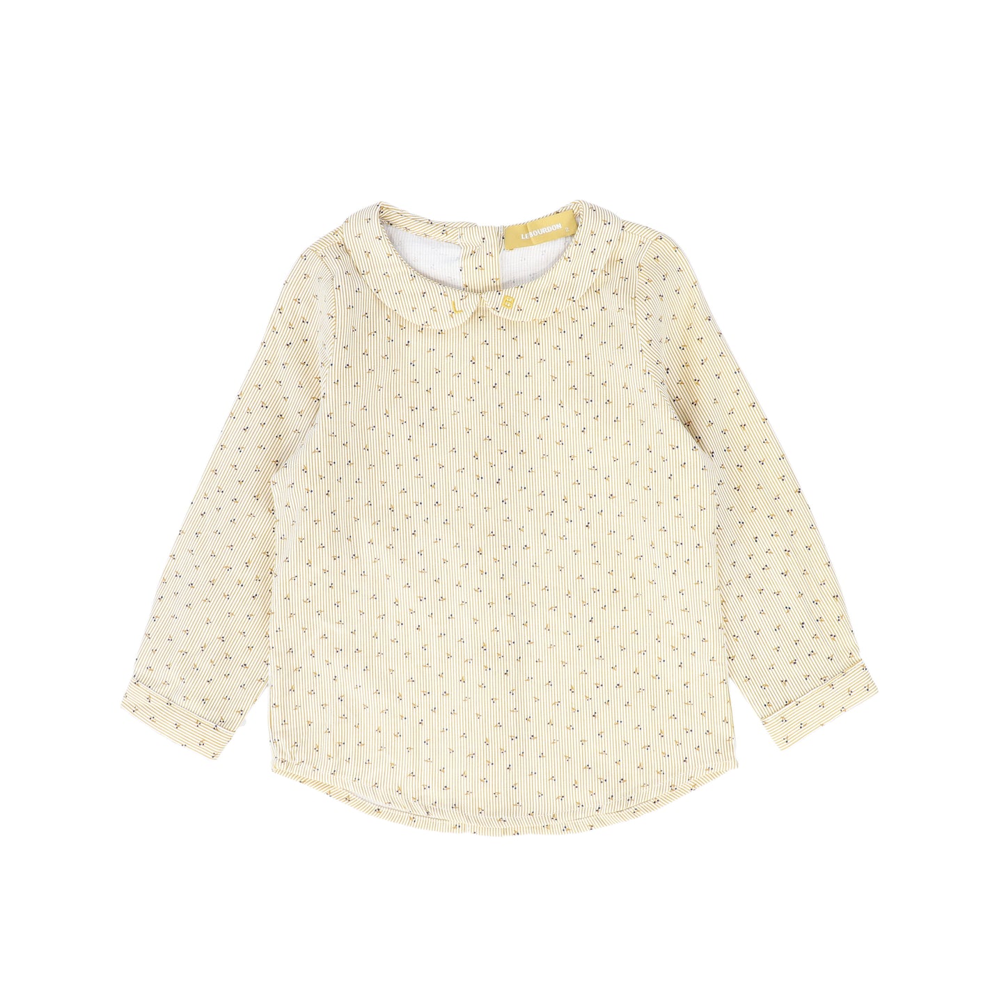 LE BOURDON PALE YELLOW CHERRY BUTTON SHIRT