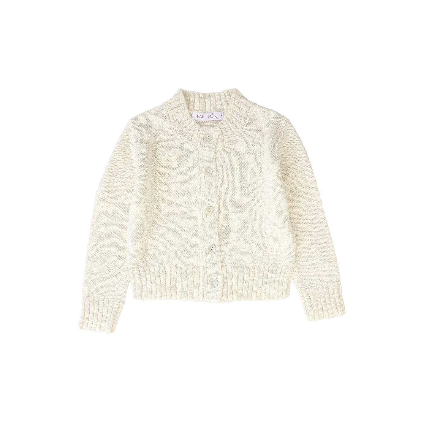 PAPILLON CREAM WOOL KNIT CARDIGAN