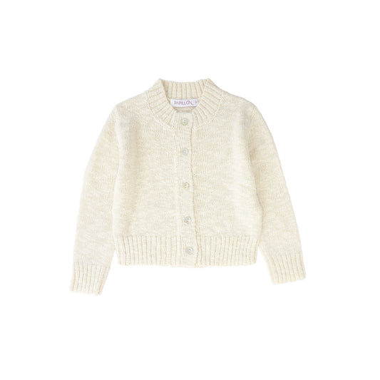 PAPILLON CREAM WOOL KNIT CARDIGAN