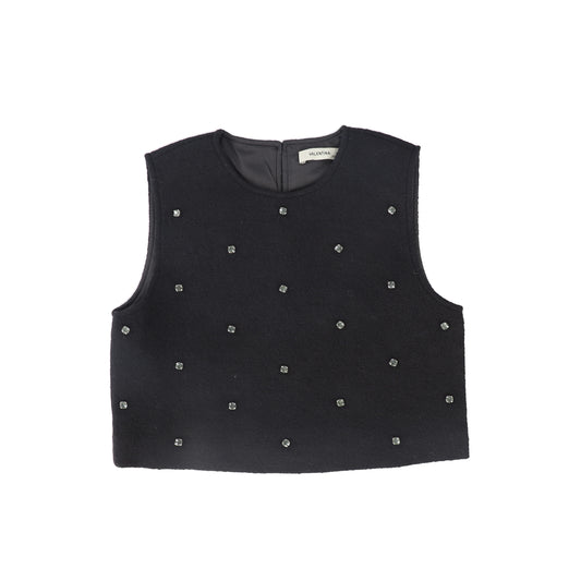 VALENTINA BLACK JEWEL WOOL VEST