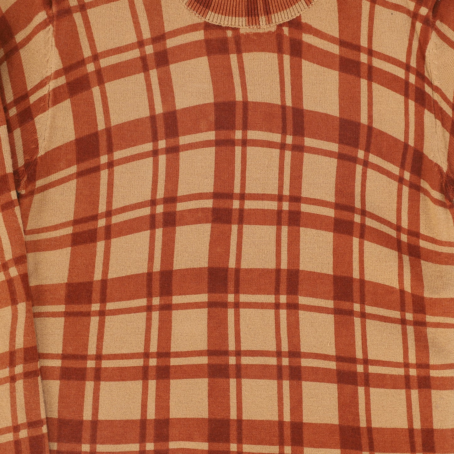 VIBE CAMEL PLAID TURTLENECK