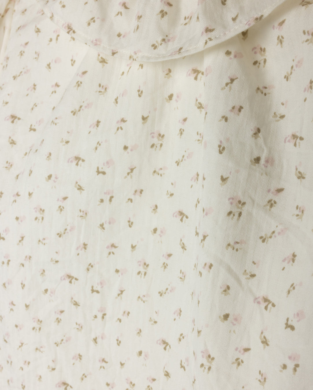 LILOU CREAM FLORAL PRINT RUFFLE COLLAR BLOUSE