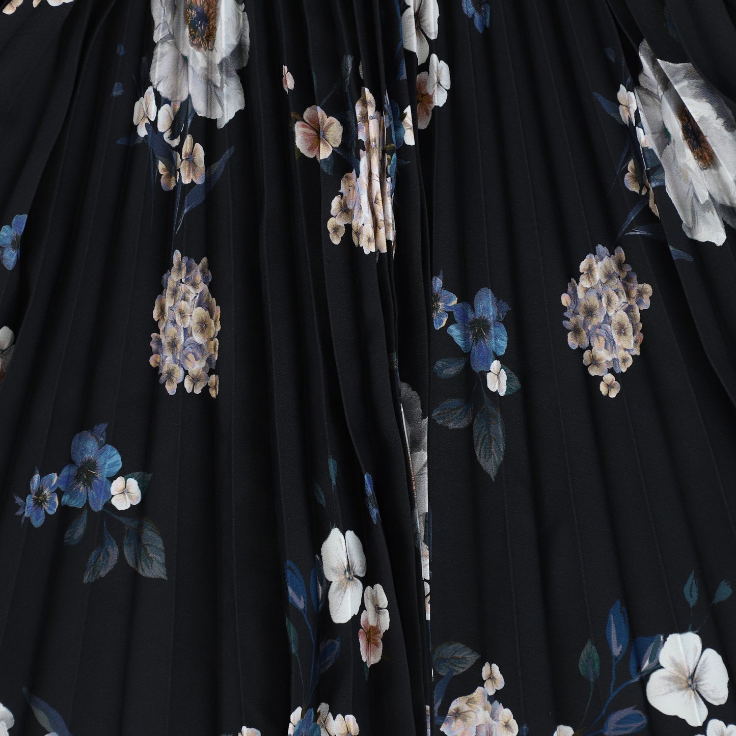 CHRISTINA ROHDE BLUE FLORAL PLEAT DRESS