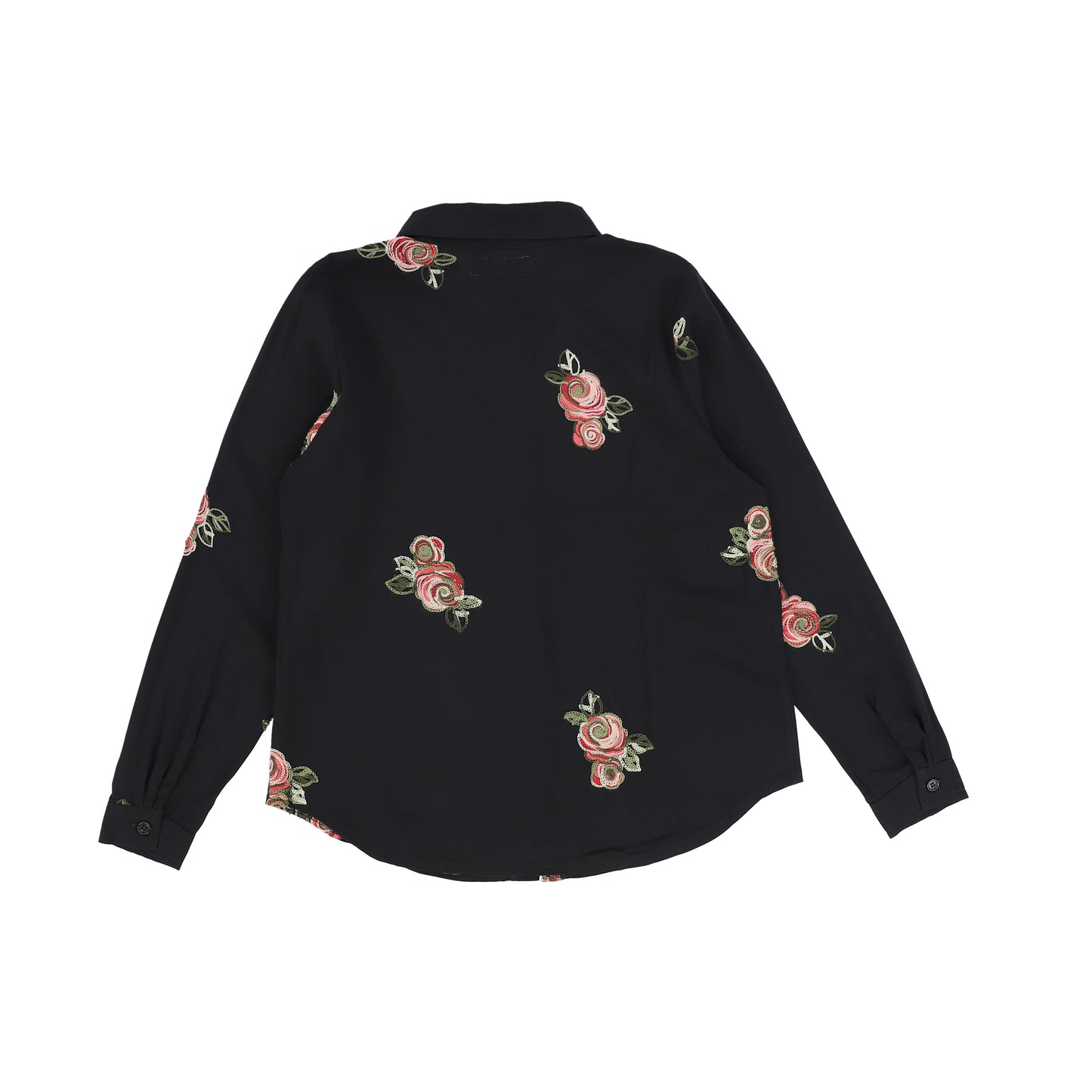 OLIVIA ROHDE BLACK EMBROIDERED FLOWER BLOUSE