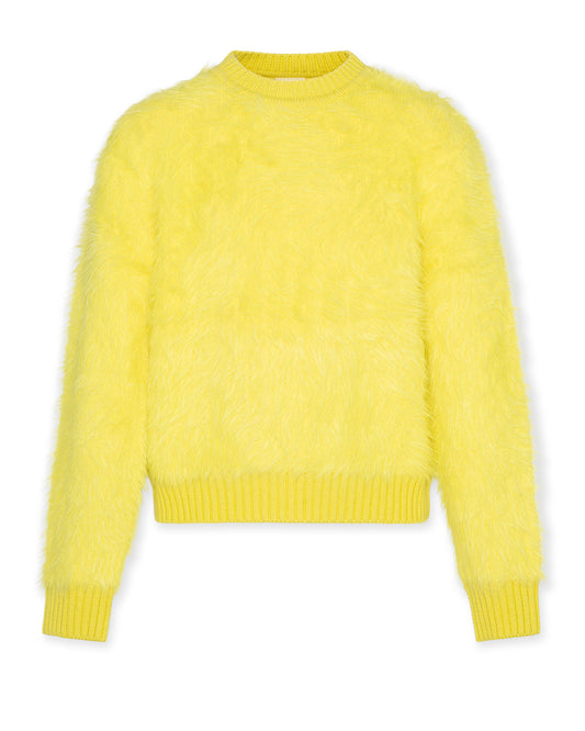 A076 YELLOW FUZZY SWEATER