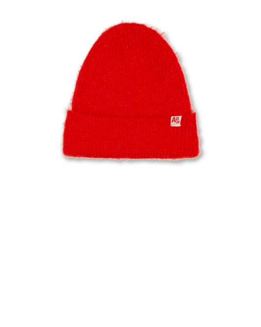 A076 RED KNIT BEANIE