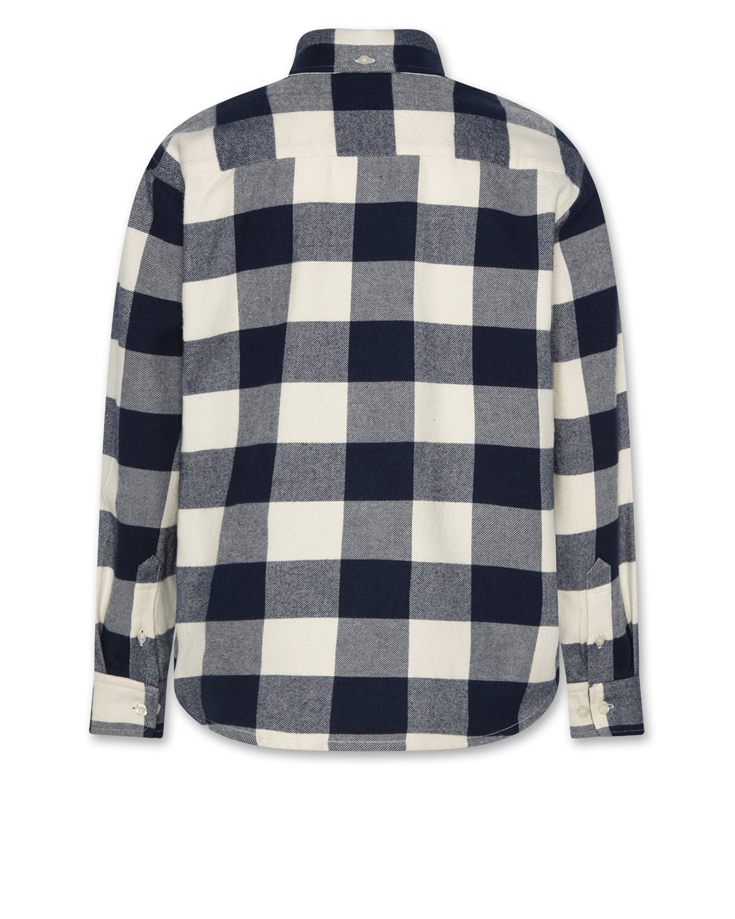 A076 NAVY PLAID COLLAR SHIRT