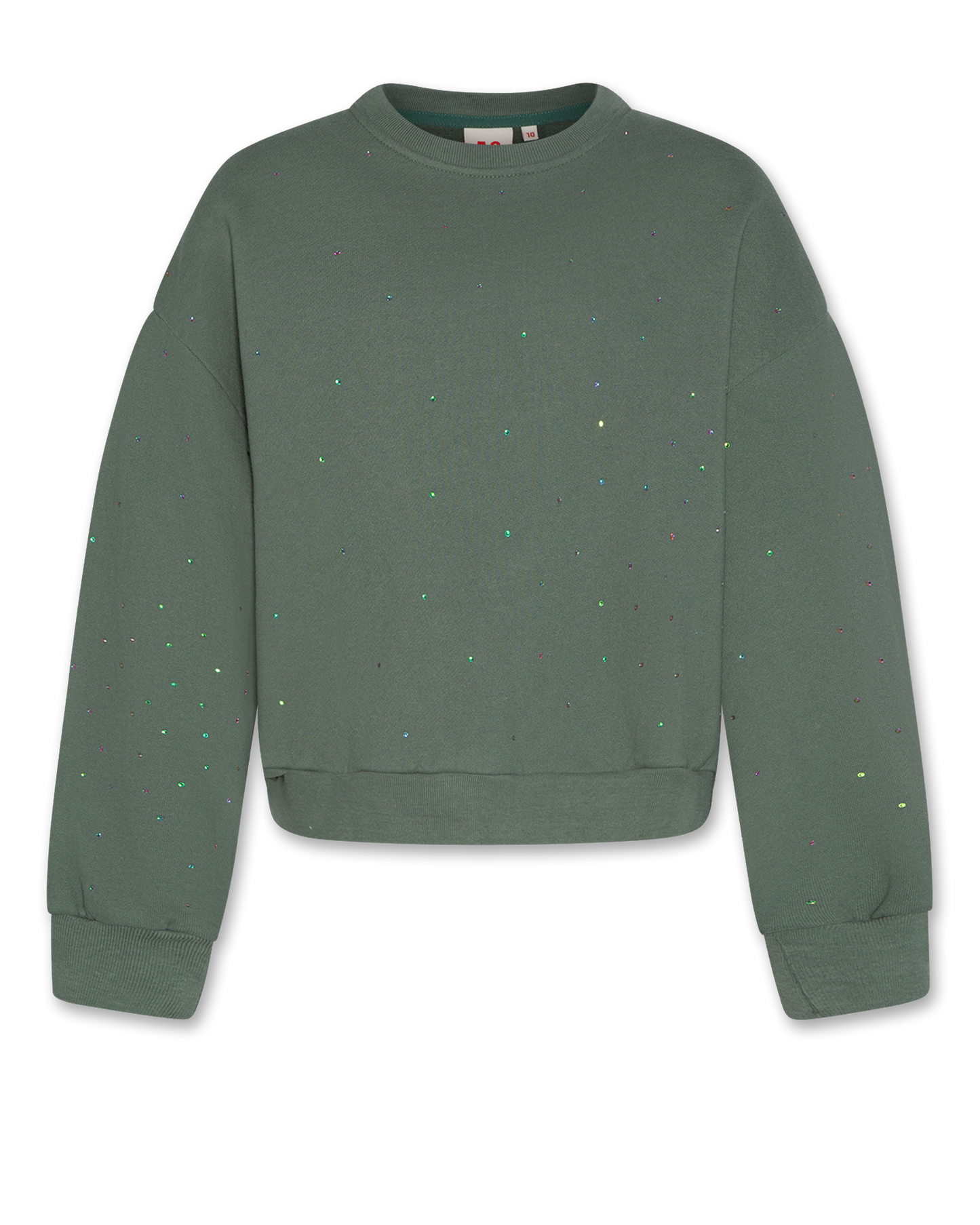 AO76 FOREST GREEN RHINESTONE SWEATSHIRT