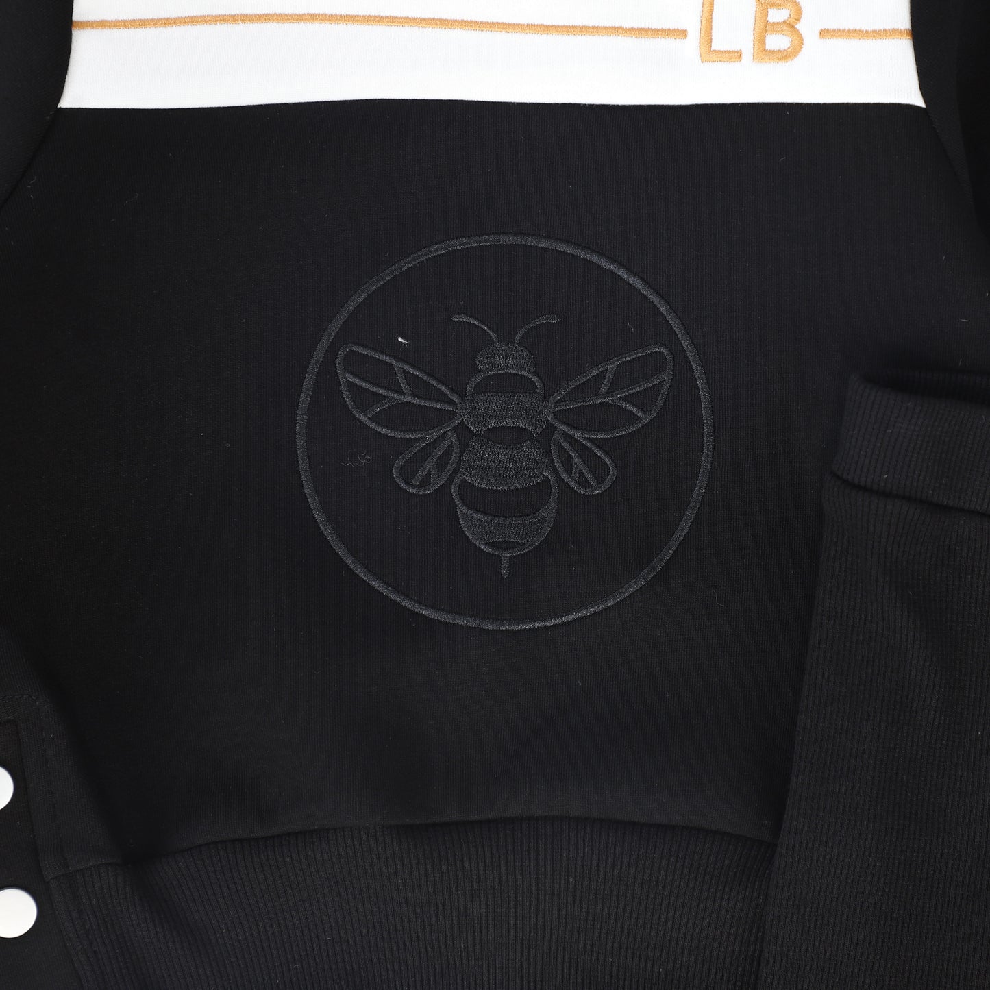 LE BOURDON BLACK/WHITE COLOR BLOCK BEE SWEATSHIRT SET