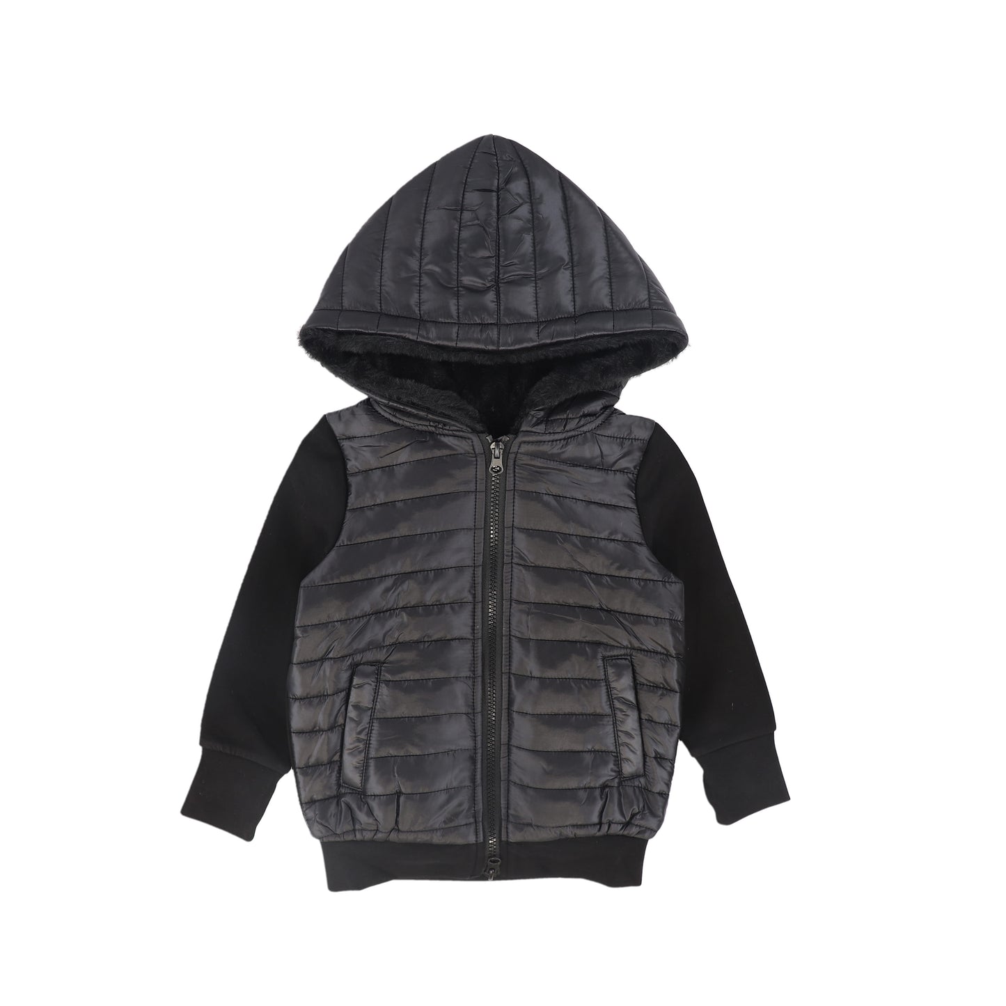 BACE COLLECTION BLACK QUILTED SWEATSHIRT