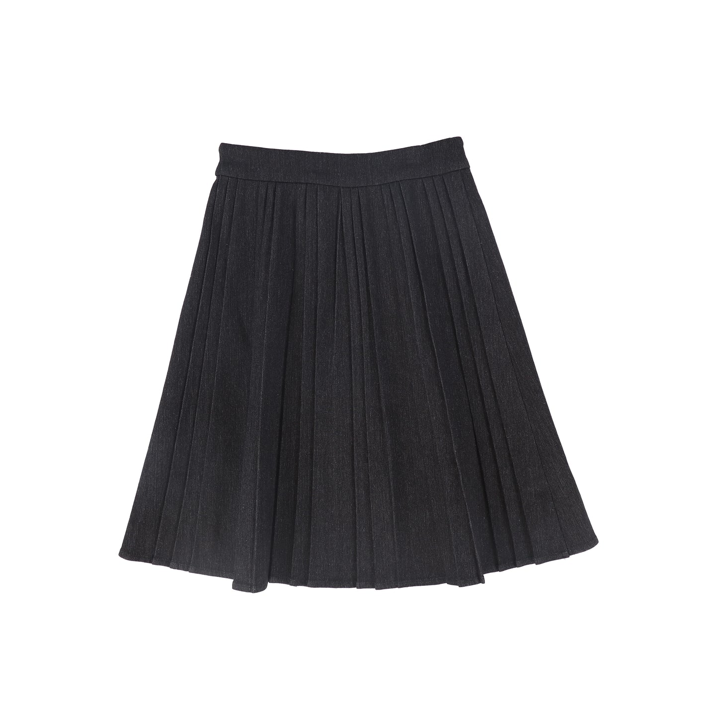 VALENTINA BLACK DENIM PLEATED SKIRT