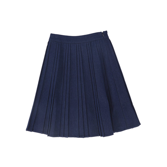 VALENTINA BLUE DENIM PLEATED SKIRT