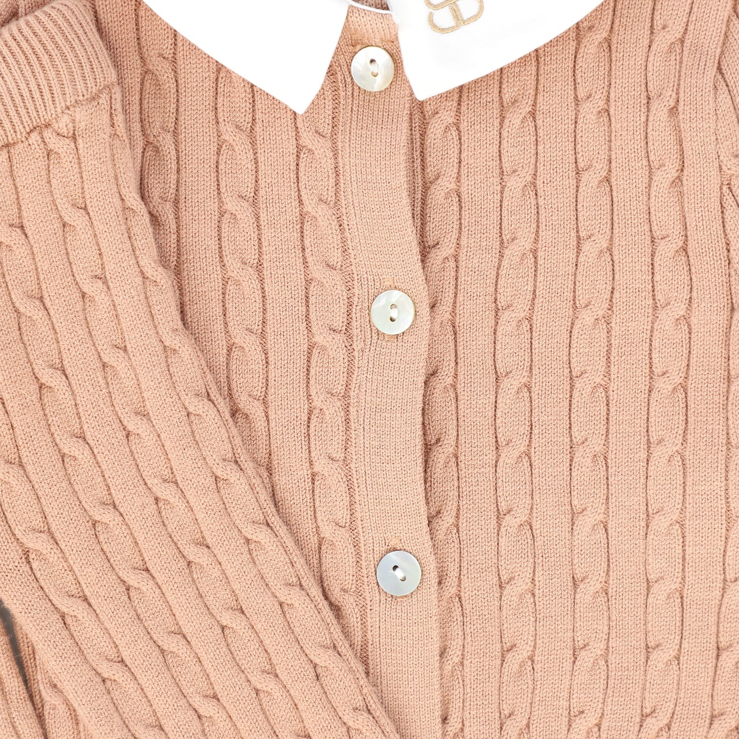 BAMBOO PINK CABLE KNIT COLLAR SET