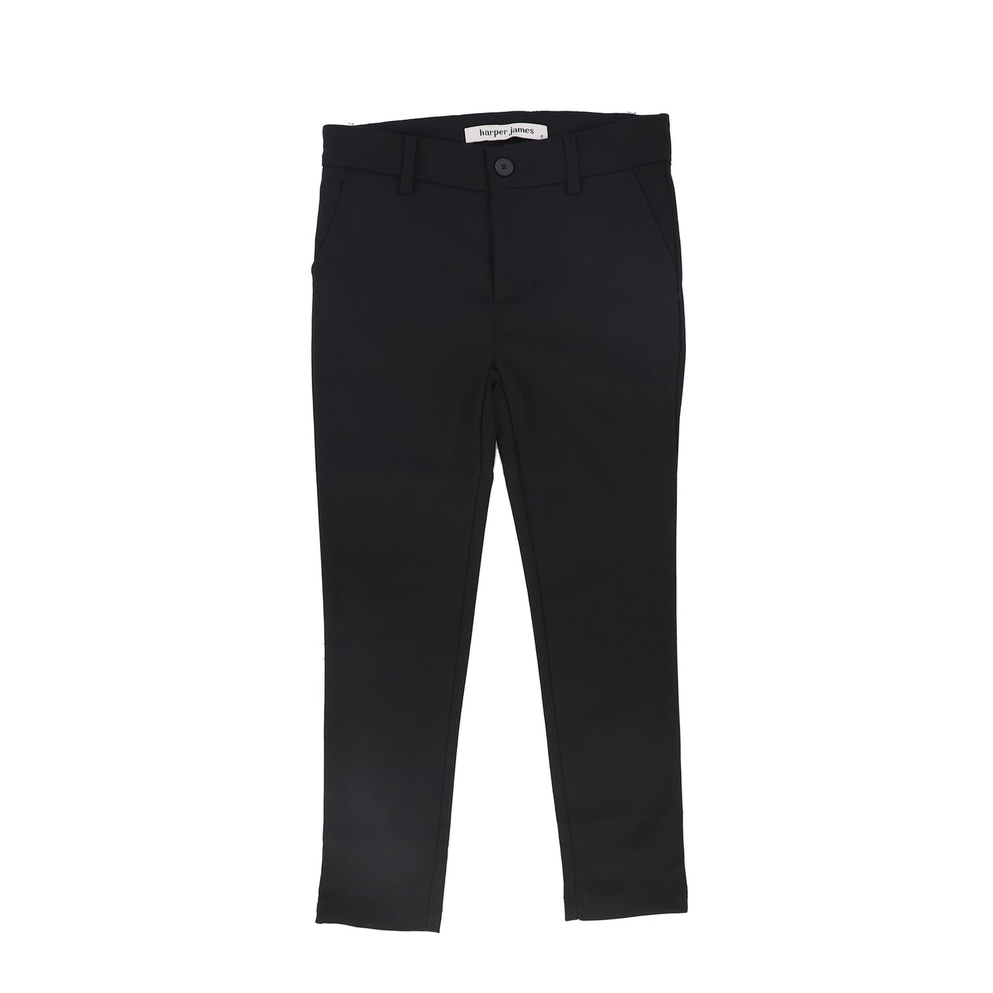 HARPER JAMES BLACK WOOL SLIM PANTS
