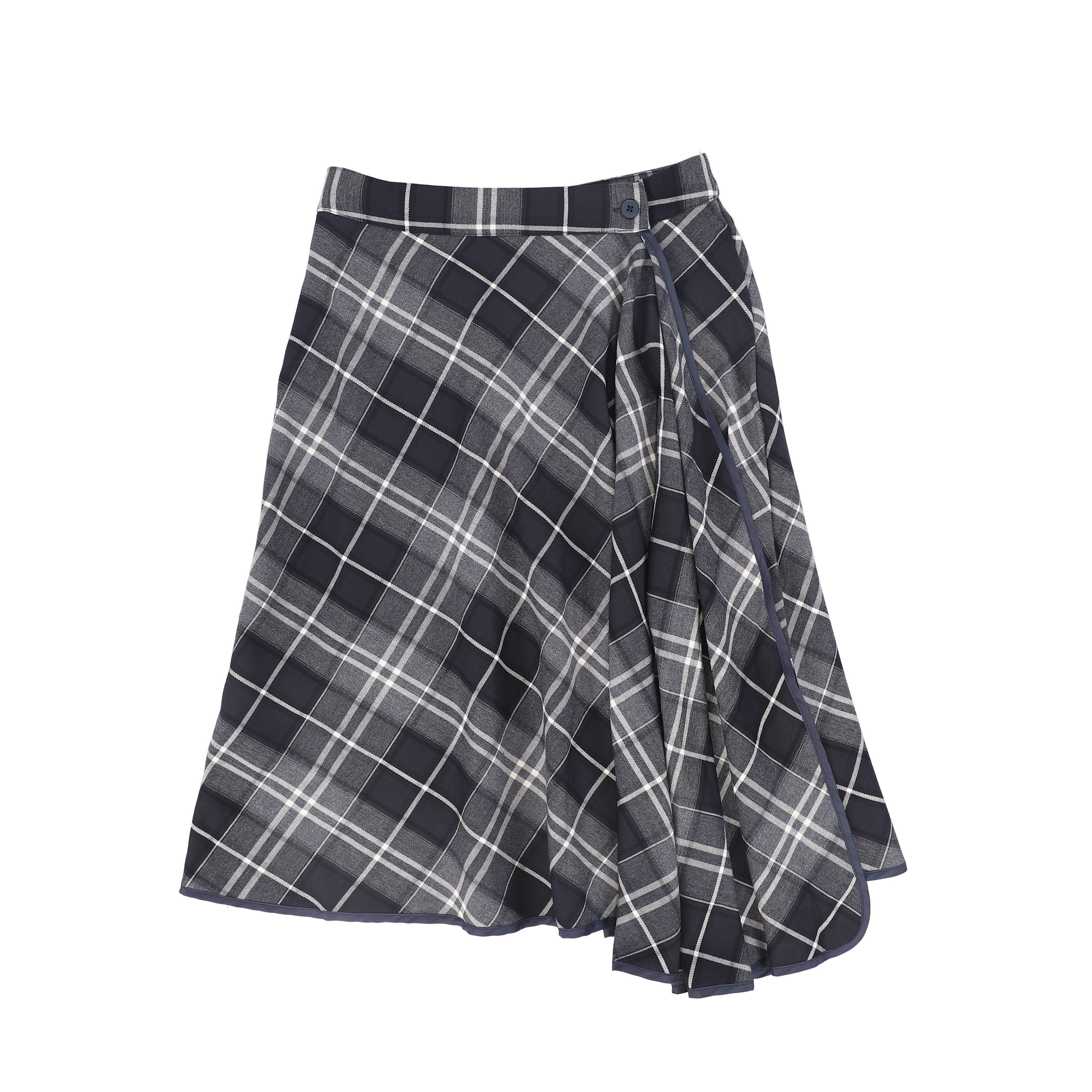 BAMBOO NAVY PLAID WRAP RUFFLE SKIRT [FINAL SALE] – Luibelle