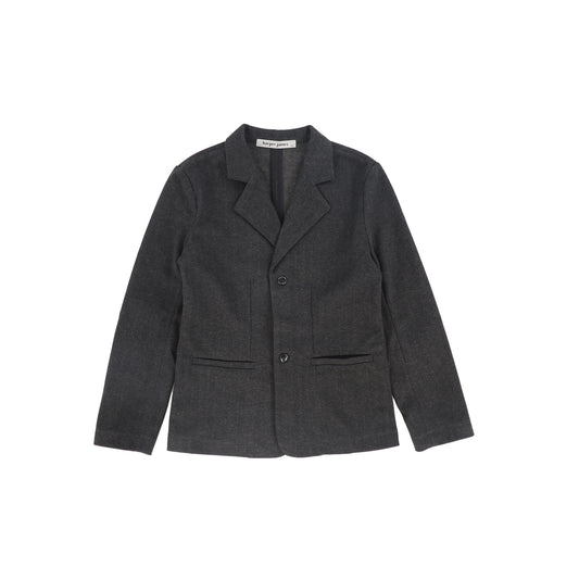 HARPER JAMES CHARCOAL HERRINGBONE STRETCH BLAZER