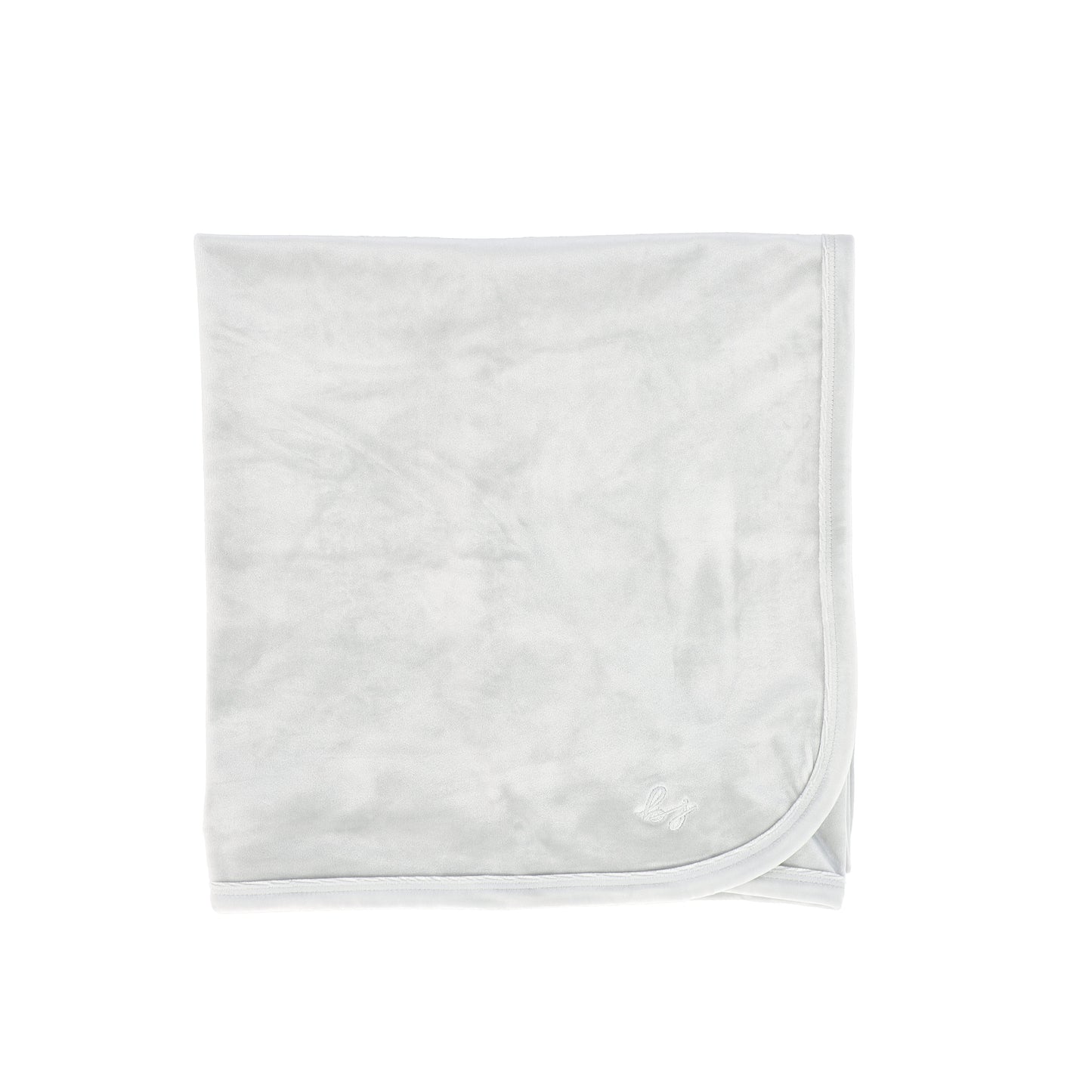 BEBE JOLEE CLOUDY BLUE VELOUR EMBROIDERED BLANKET