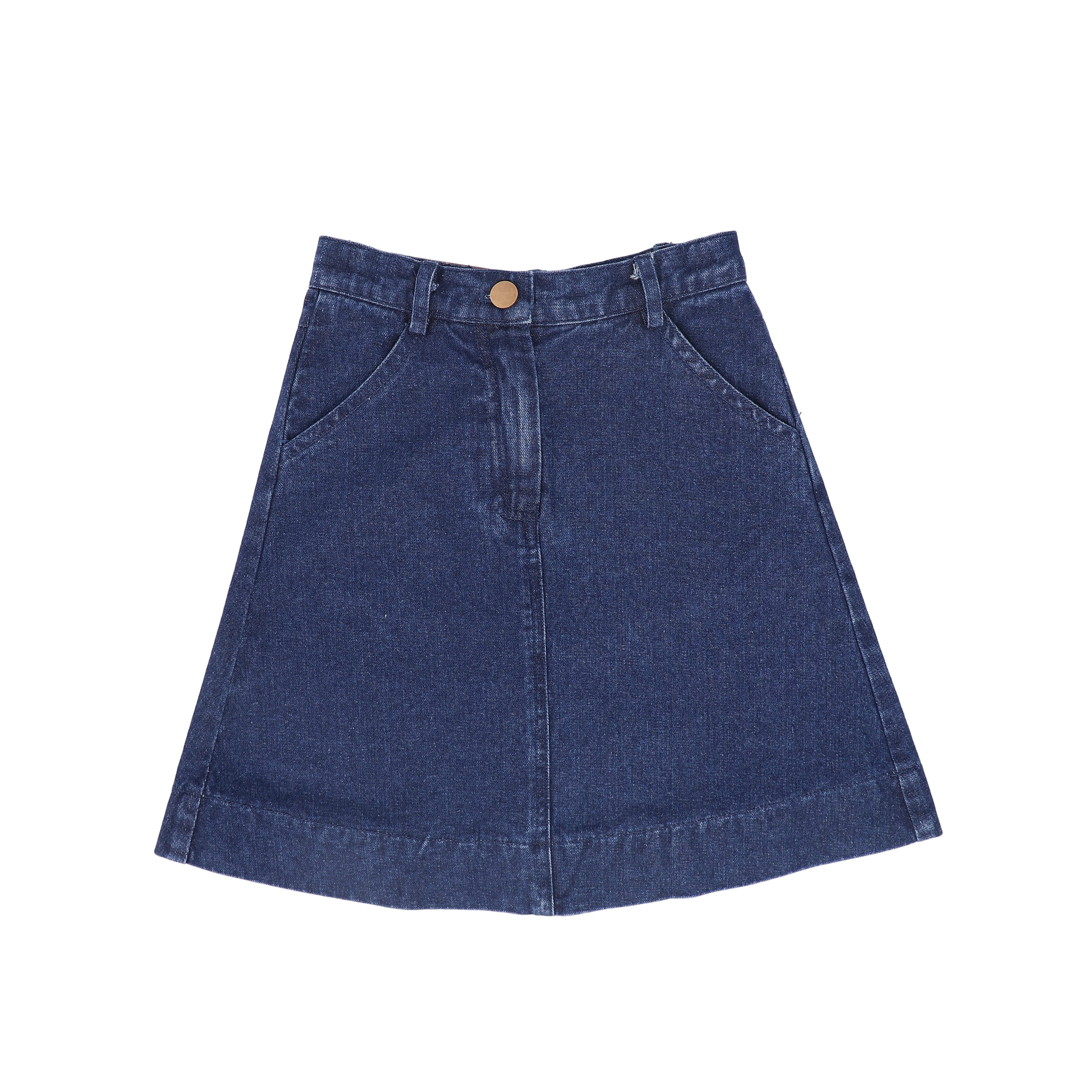 wonnyribbon blue denim skirt デニムスカート BAMBOO MID BLUE DENIM SIDE POCKET SKIRT [FINAL SALE] – Luibelle