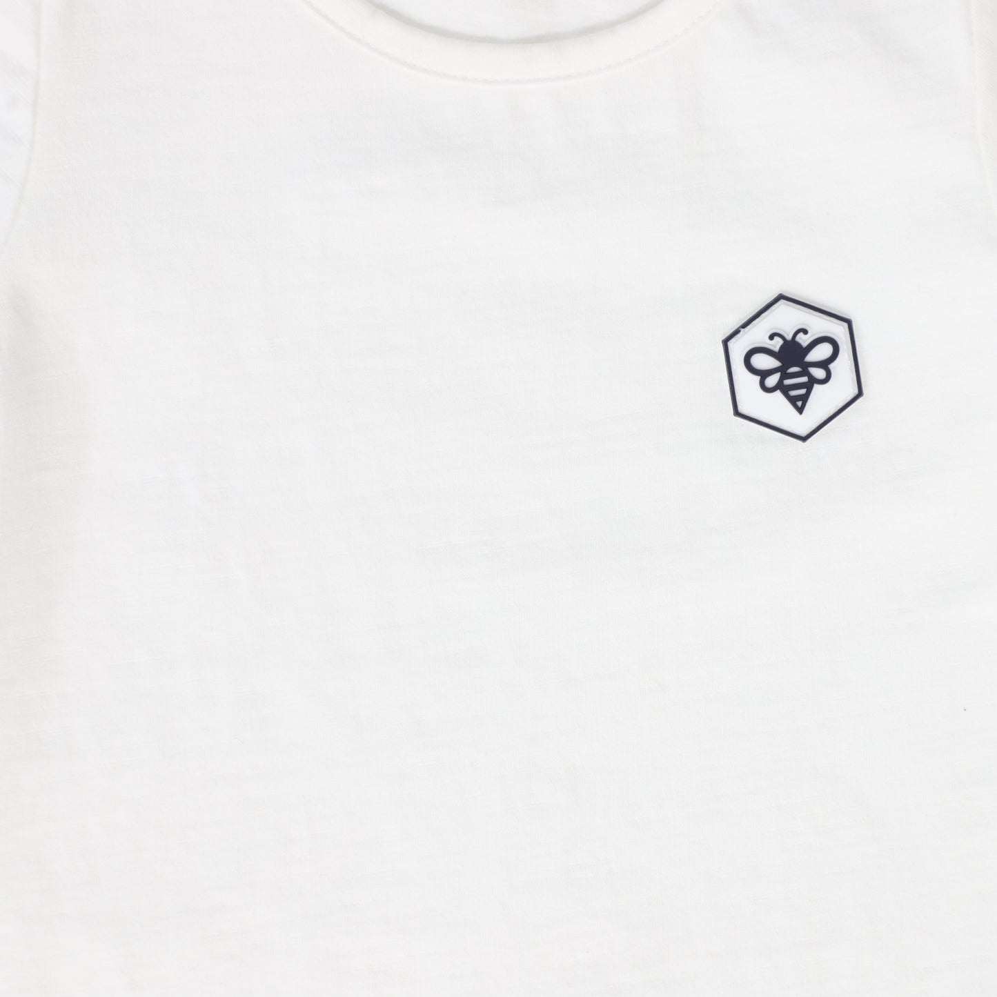 LE BOURDON WHITE LOGO PATCH BUTTON T-SHIRT