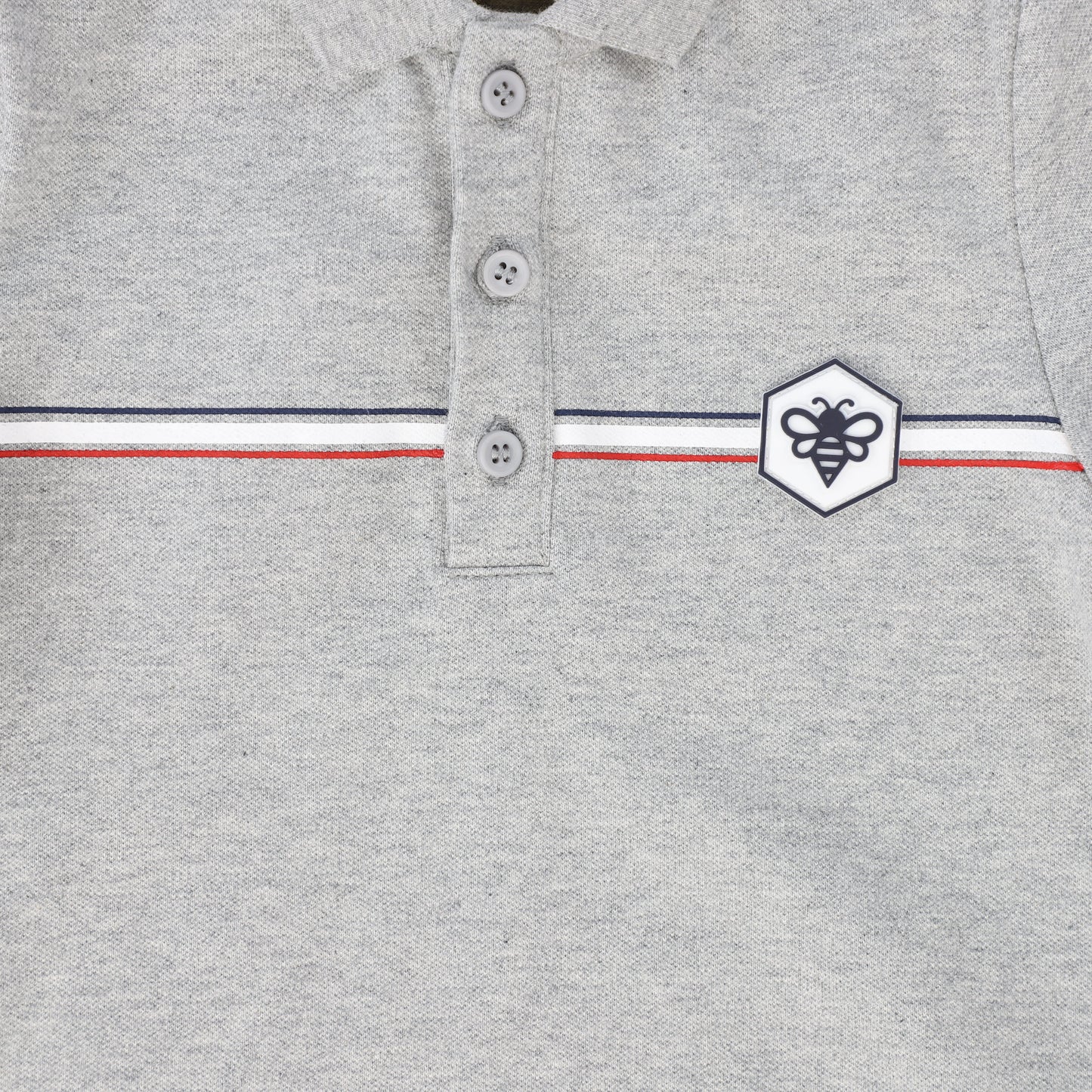 LE BOURDON GREY BEE PATCH POLO