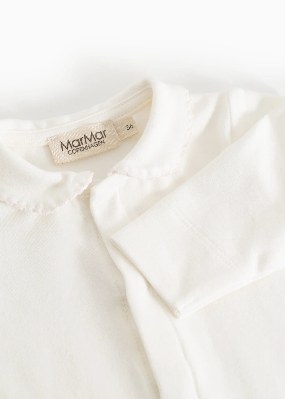 MARMAR COPENHAGEN WHITE/PINK TRIM COLLAR FOOTIE