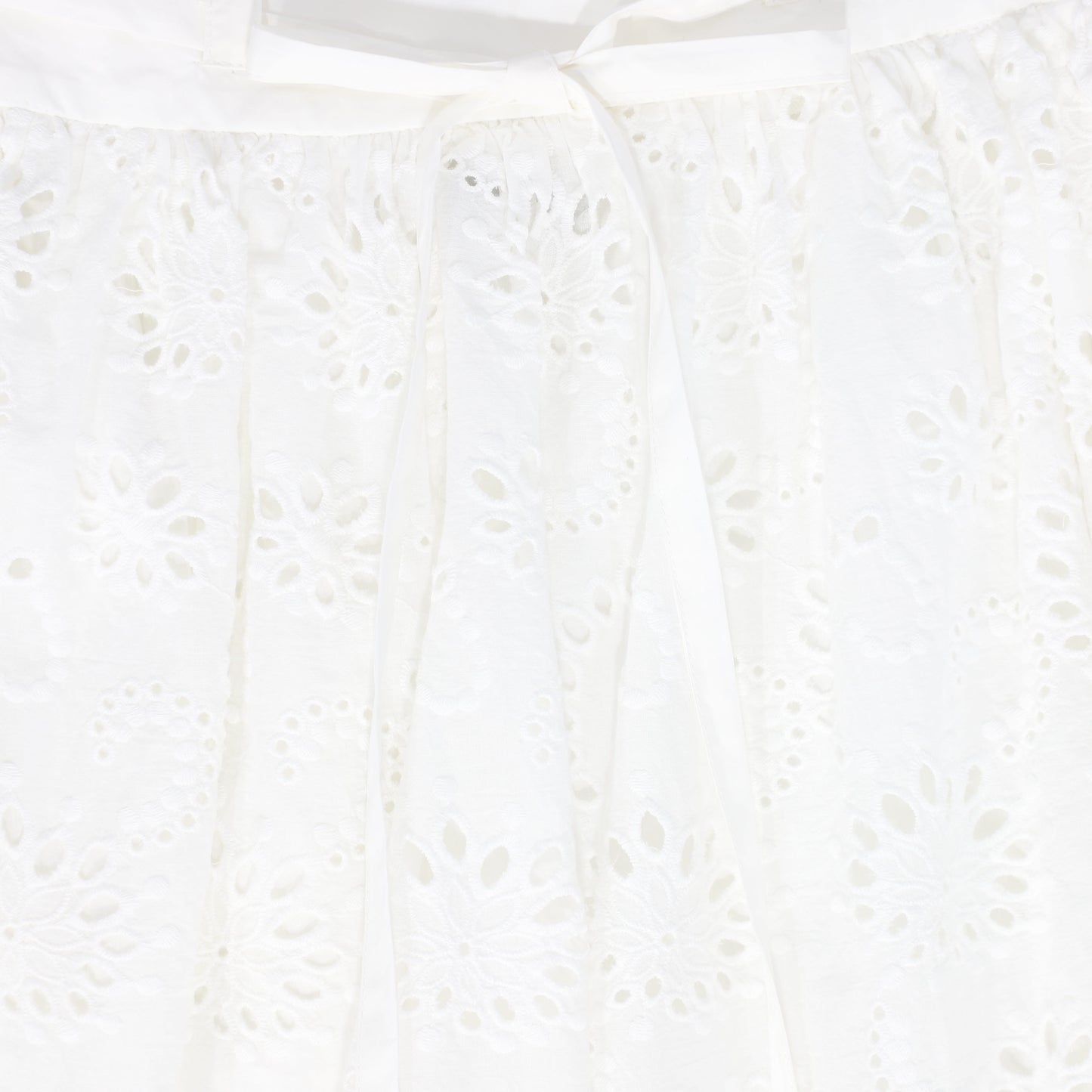 VALENTINA WHITE EYELET WAISTED MIDI SKIRT